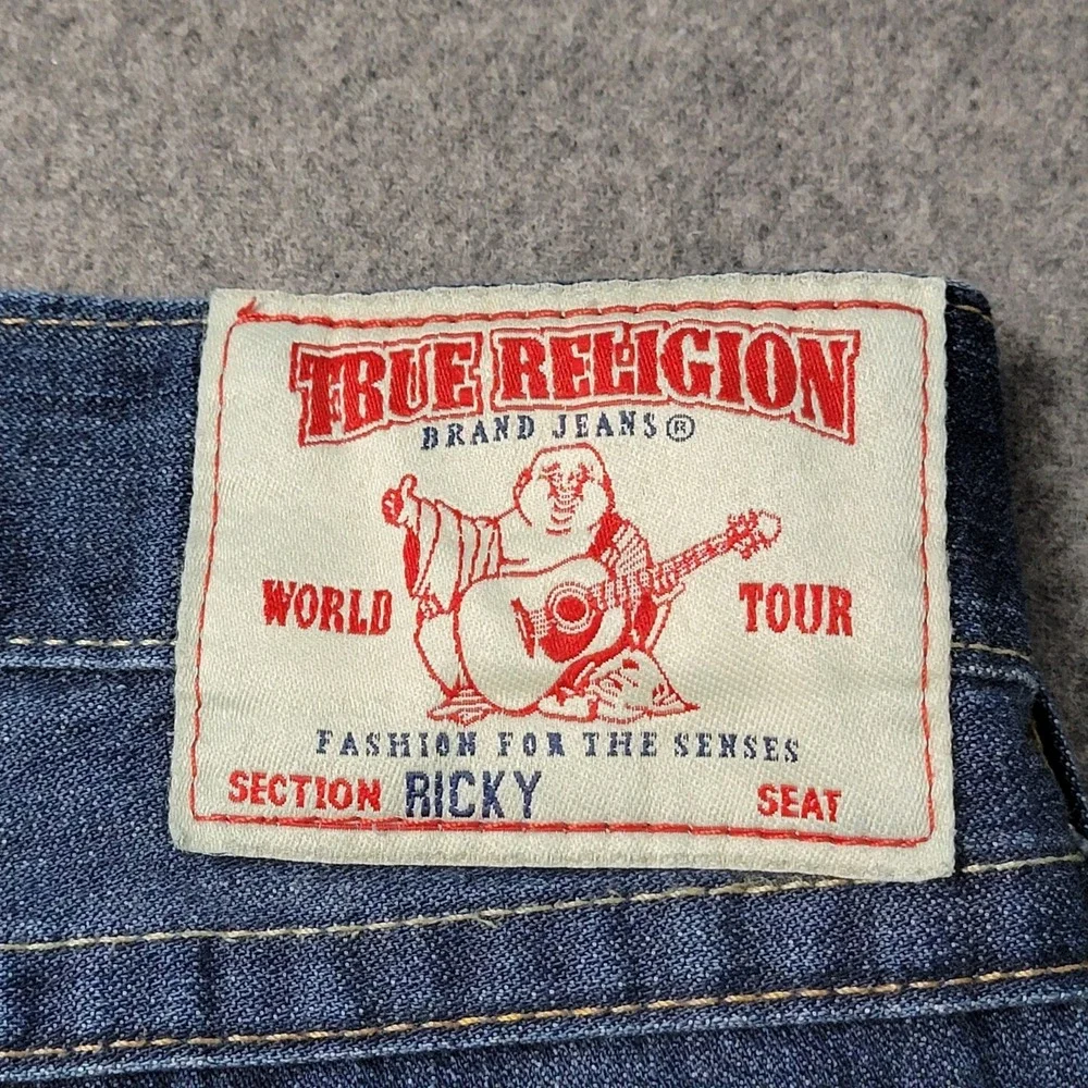 True Religion Jeans Mens 40 Ricky Straight Leg Made in USA Originals Denim Pants